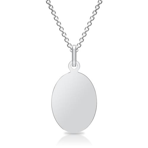 Silver necklace with pendant engraving possible