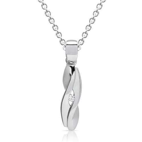 Necklace sterling silver with pendant zirconia stone