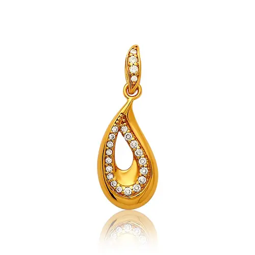 Gold plated sterling silver pendants zirconia