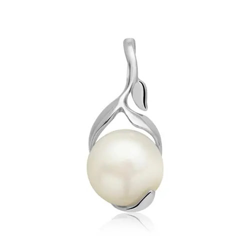 Colgante plata 925 perla en forma de planta