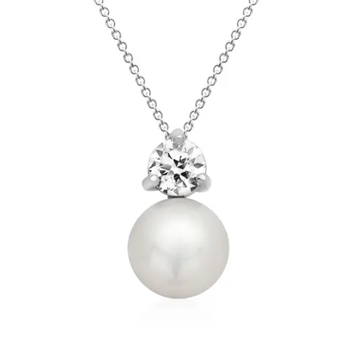 Cadena plata 925 incl. colgante plata con perla
