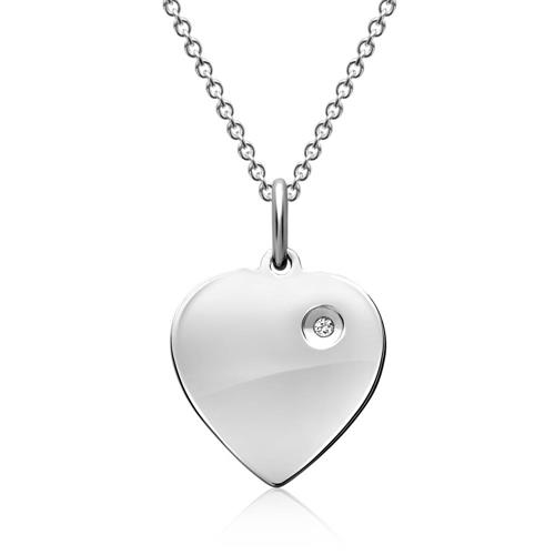 Necklace pendant engraving sterling silver diamond