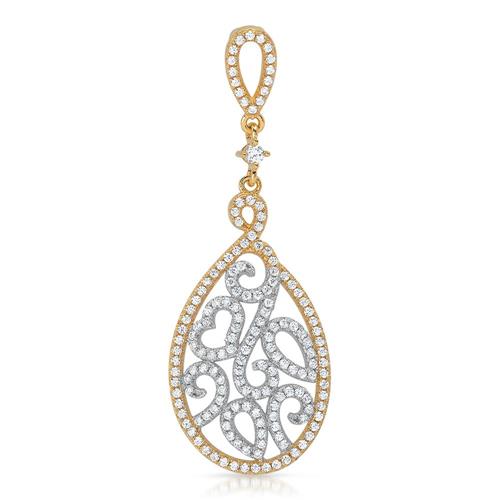 Sterling silver pendant with white zirconia