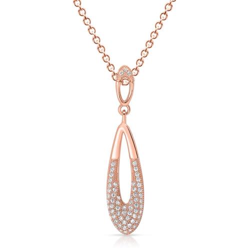 Rose gold plated silver necklace including pendant