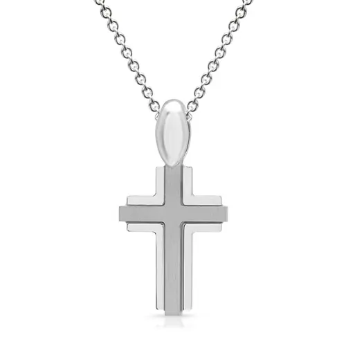 Sterling sterling silver necklace with cross pendant