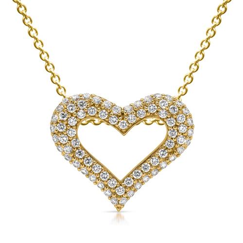 Yellow gold plated silver necklace with heart pendant