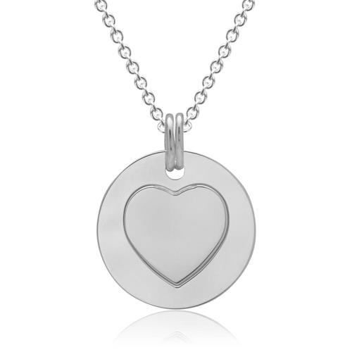 Necklace with movable heart pendant sterling silver
