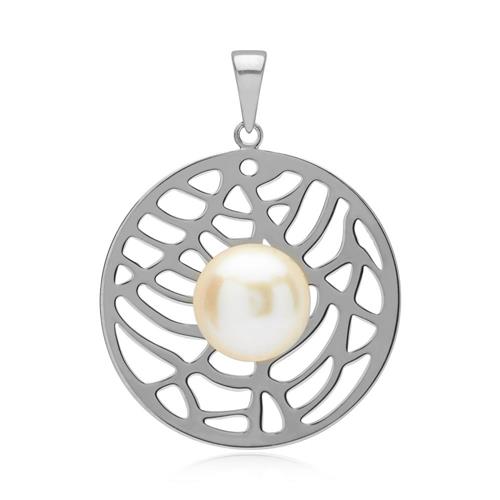 Imaginative pendant with pearl sterling silver