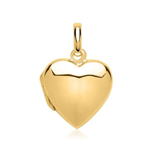 925 plata corazón locket engravable chapado en oro