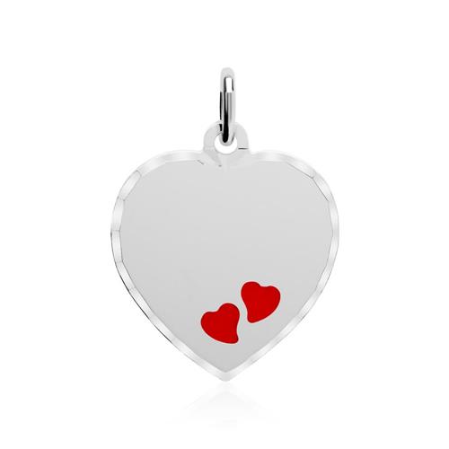 Gravure ketting hanger harten in 925 sterling zilver