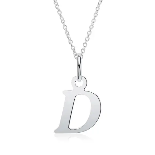 Necklace with pendant D of sterling silver