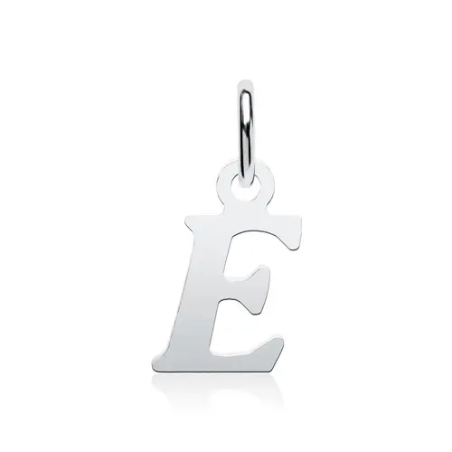 Letter pendant E  made of sterling silver