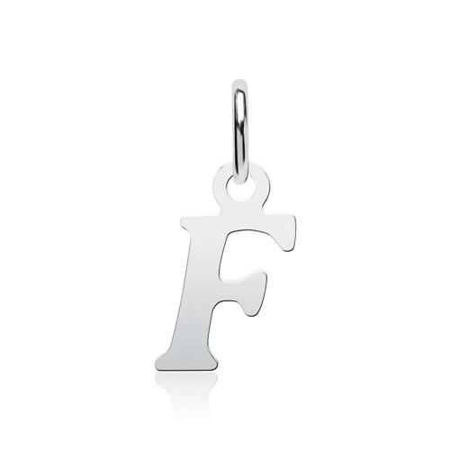 Letter pendant F made of sterling silver