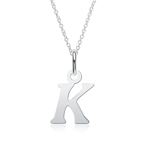 Character necklace K made of sterling silver