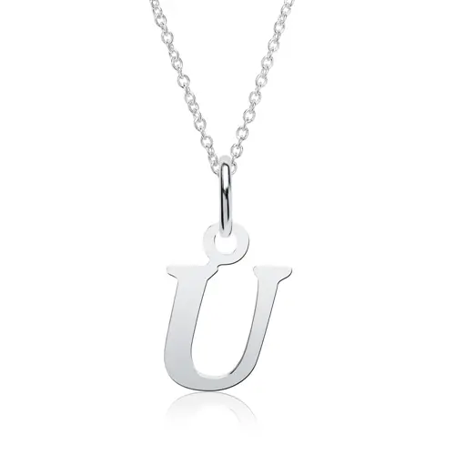 Sterling silver chain letter U