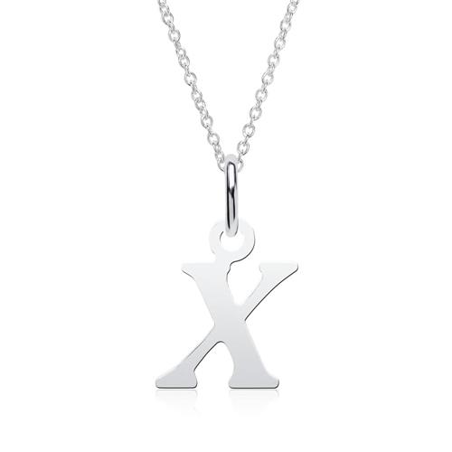 Sterling silver necklace letter X