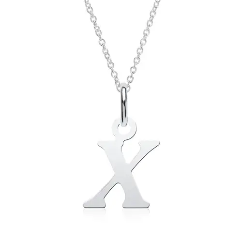 Ketting letter X in sterling zilver