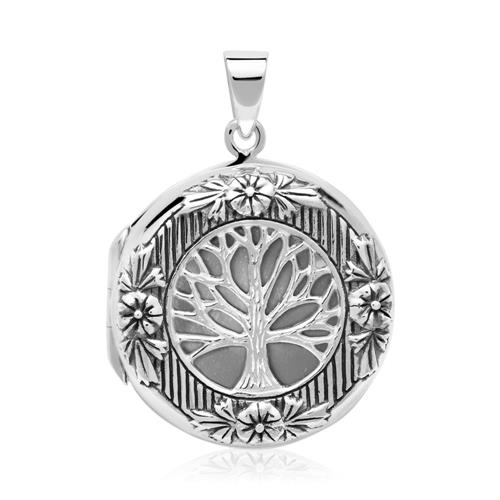 925 silver locket tree of life owl engravable