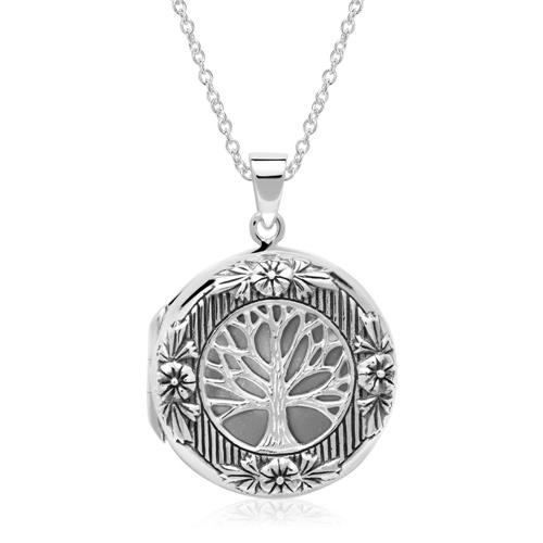 925 silver locket chain tree of life owl engravable