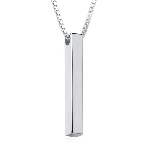 Necklace with engravable sterling silver pendant