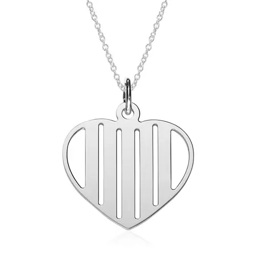 Engravable chain heart from 925 sterling silver
