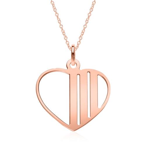 Heart-shaped necklace in rose gold-plated 925 silver, engravable