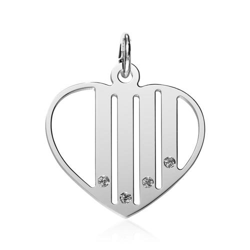 Cadena corazón de plata 925, grabable