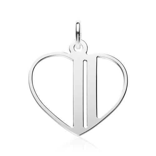 Colgante grabable de plata 925 en forma de corazón