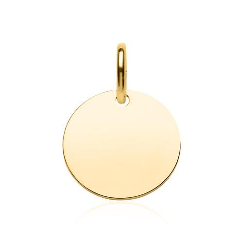 Necklace and engraved pendant in gold-plated sterling silver