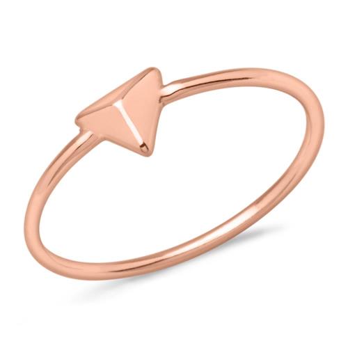 Ring pyramid sterling silver rose gold plated