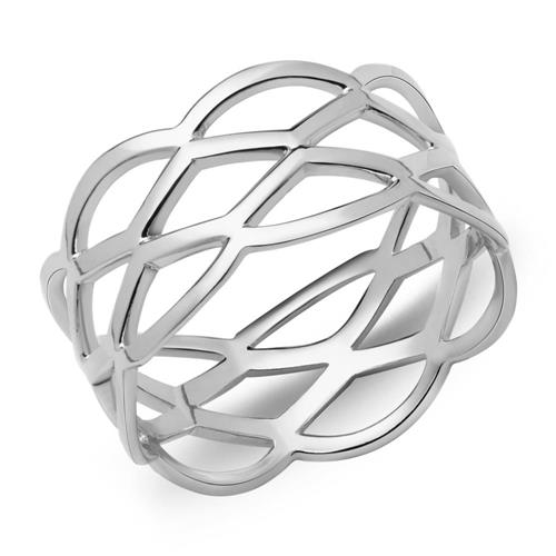 Ladies hipster ring braided sterling silver