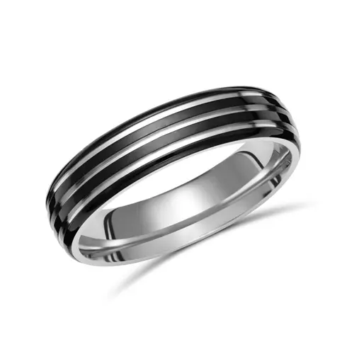 Zwarte ring titanium ionisch zwart plateren