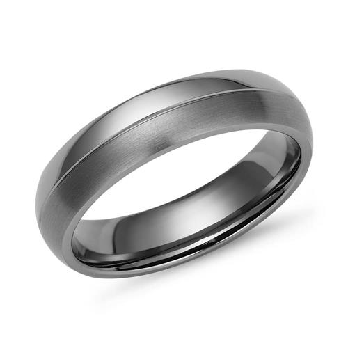 Titanium ring matt/shiny combination