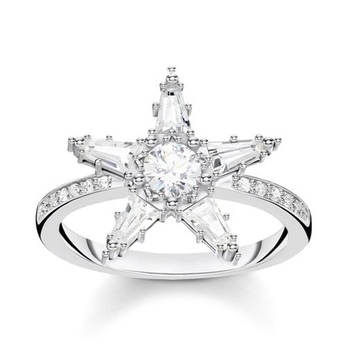 Stern Ring für Damen aus 925er Silber mit Zirkonia