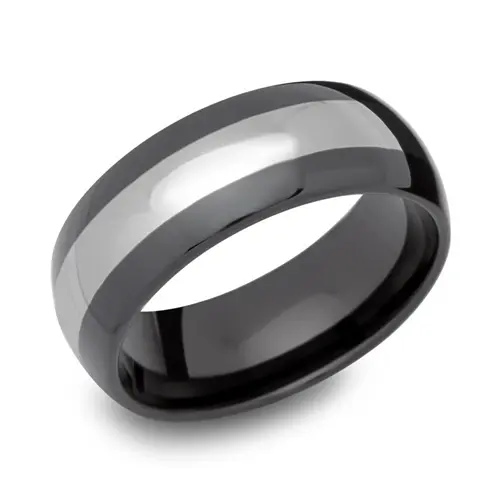 Tungsten ring polished two-tone
