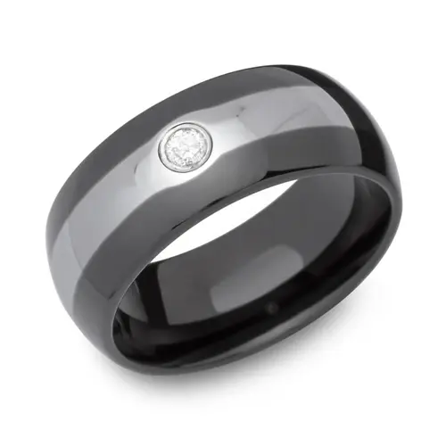 Tungsten ring polished two-coloured zirconia
