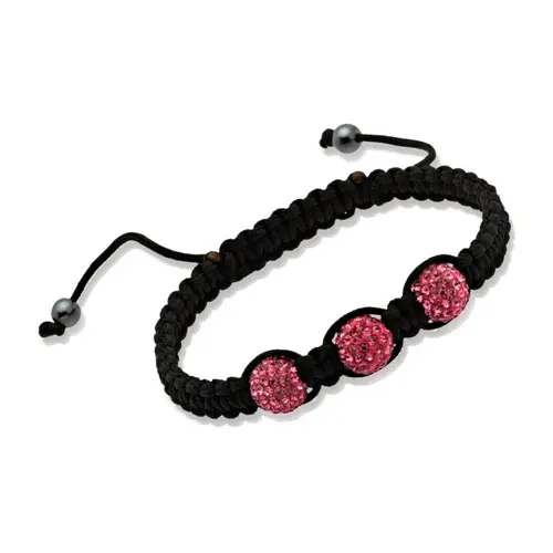 Pulsera de la suerte cristales rosas y hematites