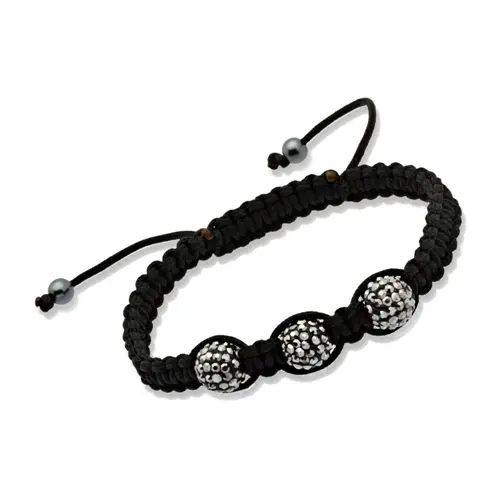 Happiness bracelet grey crystals & hematite