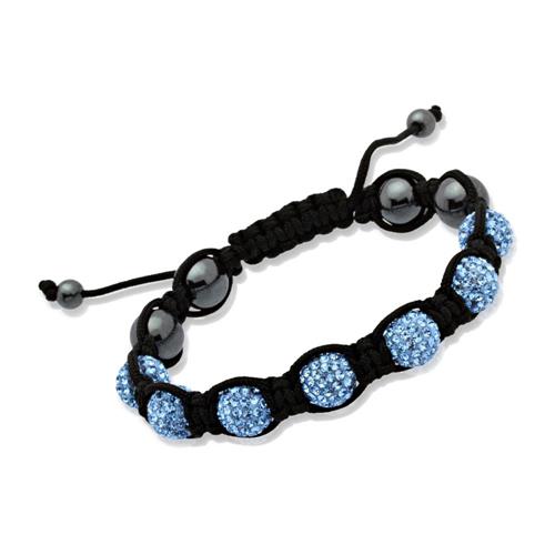 Happiness bracelet blue crystals & hematite