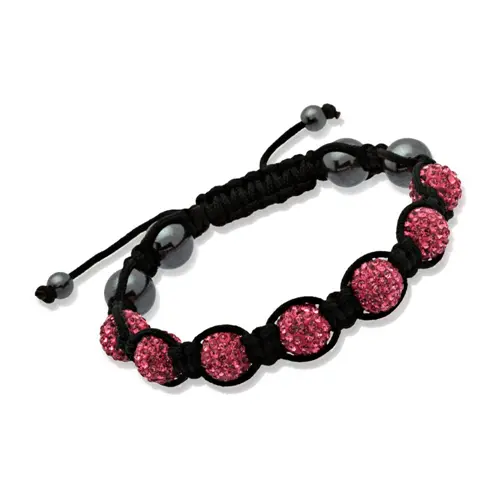 Luck bracelet pink crystals & hematite