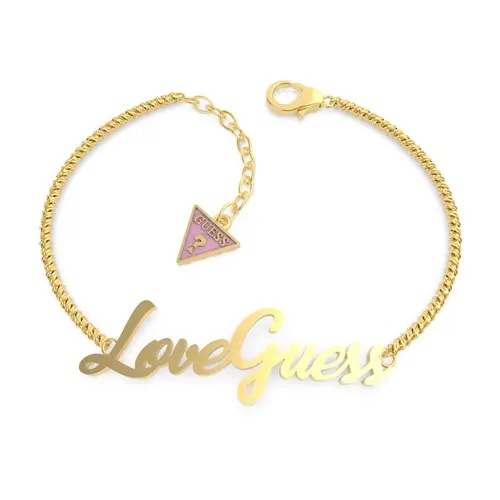 Damesarmband love guess in roestvrij staal, goud