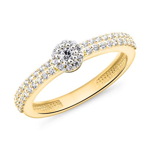 Engagement ring in 9K gold with zirconia