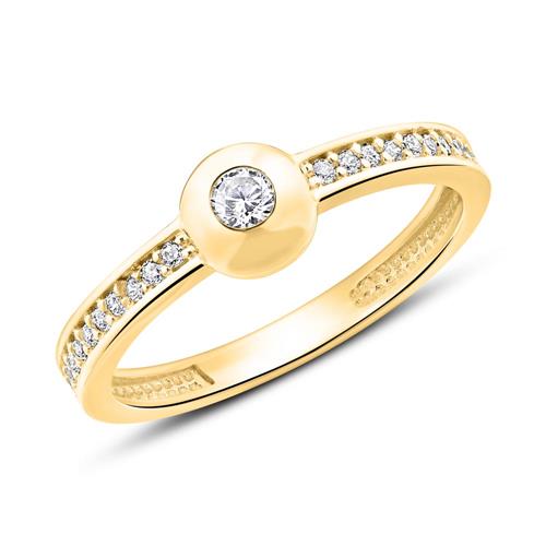 9K gold ring with zirconia