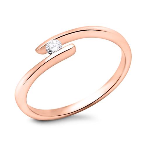 18k rose gold engagement ring with diamond 0,05ct