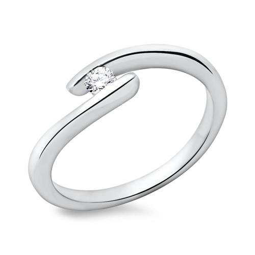 14ct white gold engagement ring with diamond 0,1ct