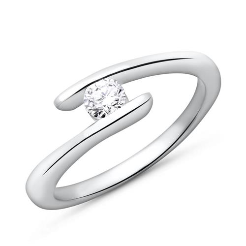14ct white gold engagement ring with stone 0,15ct