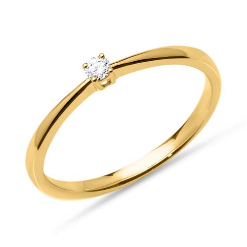 Anillo de compromiso 1x diamante 0,05 ct 14 quilates oro amarillo