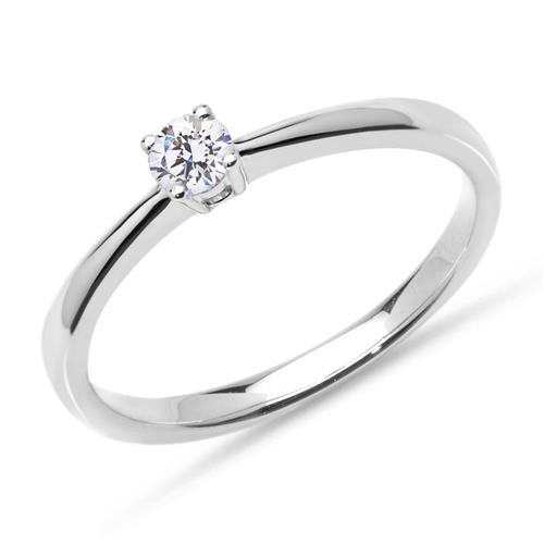 14K white gold ring with diamond 0,15 ct., Lab-grown