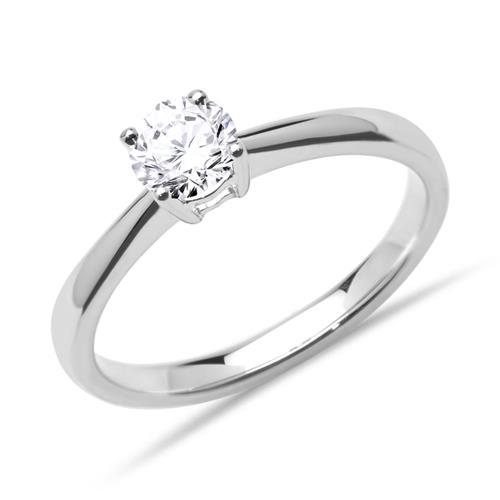 14 quilates anillo de compromiso oro blanco diamante 0.50 ct