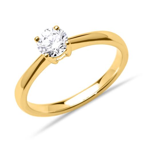 Diamante 0.50 ct anillo de compromiso 14 quilates oro amarillo
